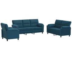 Sofa Sofos komplektas 3 vnt. Mėlyna Aksomas