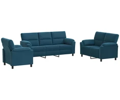 Sofa Sofos komplektas 3 vnt. Mėlyna Aksomas
