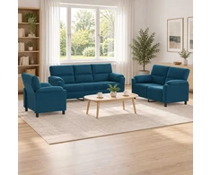 Sofa Sofos komplektas 3 vnt. Mėlyna Aksomas