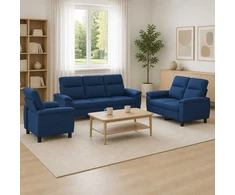 Sofa Sofos komplektas 3 vnt. Mėlyna Audinys