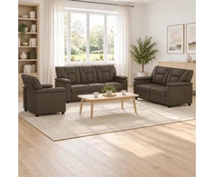 Sofa Sofos komplektas 3 vnt. Pilka Dirbtinė oda