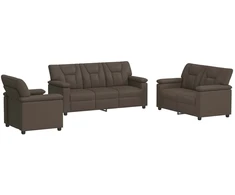 Sofa Sofos komplektas 3 vnt. Pilka Dirbtinė oda