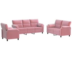 Sofa Sofos komplektas 3 vnt. Rožinė Aksomas