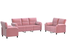 Sofa Sofos komplektas 3 vnt. Rožinė Aksomas