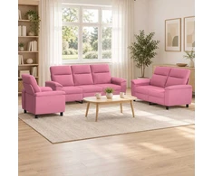 Sofa Sofos komplektas 3 vnt. Rožinė Audinys
