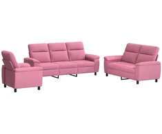 Sofa Sofos komplektas 3 vnt. Rožinė Audinys