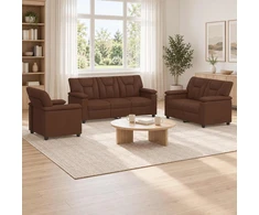 Sofa Sofos komplektas 3 vnt. Ruda Dirbtinė oda