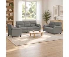 Sofa Sofos komplektas 3 vnt. Šviesiai pilka Aksomas