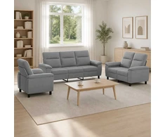Sofa Sofos komplektas 3 vnt. Šviesiai pilka Audinys