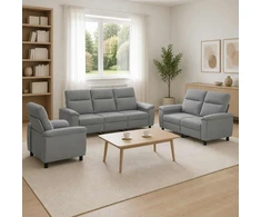 Sofa Sofos komplektas 3 vnt. Šviesiai pilka Audinys