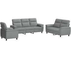 Sofa Sofos komplektas 3 vnt. Šviesiai pilka Audinys