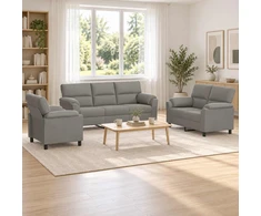 Sofa Sofos komplektas 3 vnt. Šviesiai pilka Aksomas