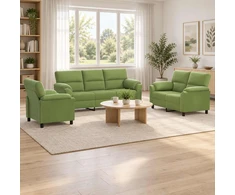 Sofa Sofos komplektas 3 vnt. Šviesiai žalia Aksomas