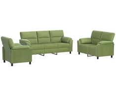 Sofa Sofos komplektas 3 vnt. Šviesiai žalia Aksomas