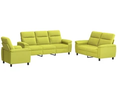 Sofa Sofos komplektas 3 vnt. Šviesiai žalia Audinys