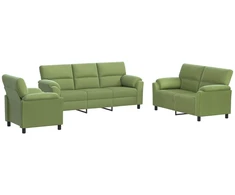 Sofa Sofos komplektas 3 vnt. Šviesiai žalia Aksomas