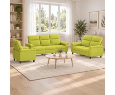 Sofa Sofos komplektas 3 vnt. Šviesiai žalia Audinys