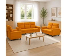 Sofa Sofos komplektas 3 vnt. Tamsiai geltona Audinys