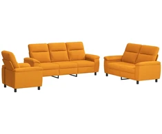 Sofa Sofos komplektas 3 vnt. Tamsiai geltona Audinys