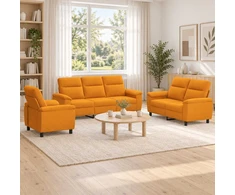 Sofa Sofos komplektas 3 vnt. Tamsiai geltona Audinys