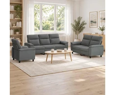 Sofa Sofos komplektas 3 vnt. Tamsiai pilka Audinys