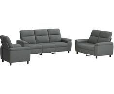 Sofa Sofos komplektas 3 vnt. Tamsiai pilka Audinys