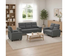 Sofa Sofos komplektas 3 vnt. Tamsiai pilka Audinys