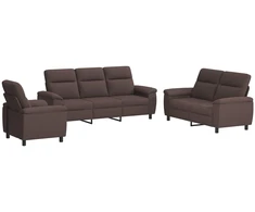 Sofa Sofos komplektas 3 vnt. Tamsiai rudas Audinys