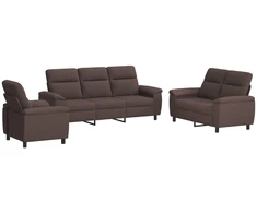 Sofa Sofos komplektas 3 vnt. Tamsiai rudas Audinys
