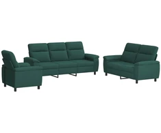 Sofa Sofos komplektas 3 vnt. Tamsiai žalia Audinys