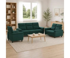 Sofa Sofos komplektas 3 vnt. Tamsiai žalia Audinys