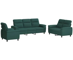 Sofa Sofos komplektas 3 vnt. Tamsiai žalia Audinys