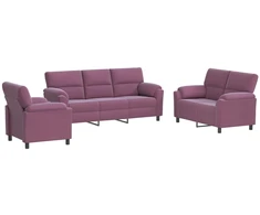 Sofa Sofos komplektas 3 vnt. Violetinė Aksomas