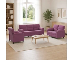 Sofa Sofos komplektas 3 vnt. Violetinė Aksomas