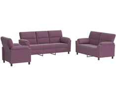 Sofa Sofos komplektas 3 vnt. Violetinė Aksomas