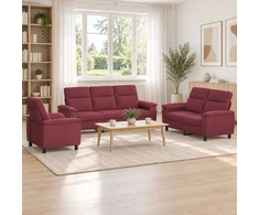 Sofa Sofos komplektas 3 vnt. Vyno raudona Audinys