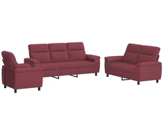 Sofa Sofos komplektas 3 vnt. Vyno raudona Audinys
