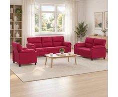 Sofa Sofos komplektas 3 vnt. Vyno raudona Aksomas