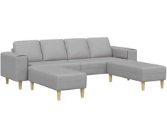 Svetainės sofa 3 pcs Debesų pilka 250 x 188 x 76 cm Poliesteris