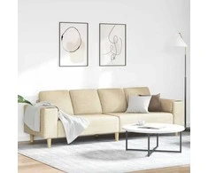 Svetainės sofa Kreminė 250 x 77 x 76 cm Poliesteris