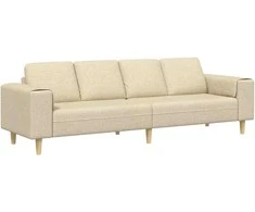 Svetainės sofa Kreminė 250 x 77 x 76 cm Poliesteris