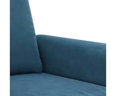 Sofa Sofos komplektas su pagalvėlėmis, 3 dalių, mėlynas, aksomas