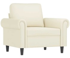Sofa Sofos komplektas su pagalvėlėmis, 4 dalių, kreminis, aksomas