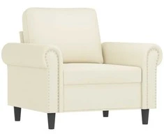 Sofa Sofos komplektas su pagalvėlėmis, 4 dalių, kreminis, aksomas