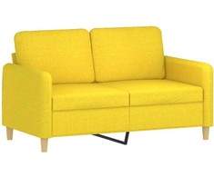 Sofa Sofos komplektas su pagalvėmis, 3 dalių, geltonas, audinys