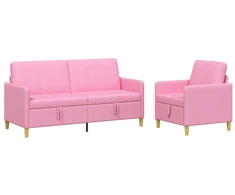 Sofa Sofos komplektas su saugojimu 2 pcs Rožinė Poliesteris