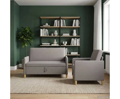 Sofa Sofos komplektas su saugojimu 2 pcs Taupe Poliesteris