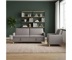 Sofa Sofos komplektas su saugojimu 2 pcs Taupe Poliesteris