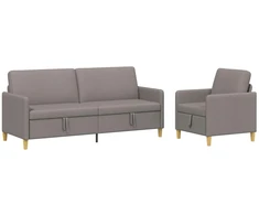 Sofa Sofos komplektas su saugojimu 2 pcs Taupe Poliesteris