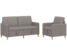 Sofa Sofos komplektas su saugojimu 2 pcs Taupe Poliesteris